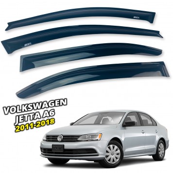 Дефлекторы окон Volkswagen Jetta 2011-2018 Sedan накладные (DEFL) Q2